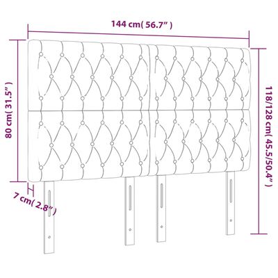 vidaXL Kopfteile 4 Stk. Dunkelgrau 72x7x78/88 cm Samt