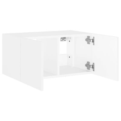 vidaXL TV-Wandschrank mit LED-Leuchten Weiß 60x35x31 cm