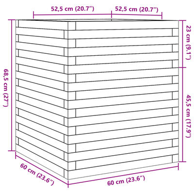 vidaXL Pflanzkübel 60x60x68,5 cm Kiefernholz Imprägniert