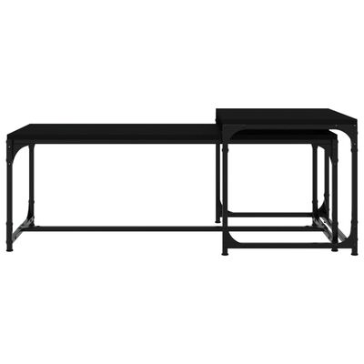 vidaXL Couchtische 2 Stk. Schwarz Holzwerkstoff