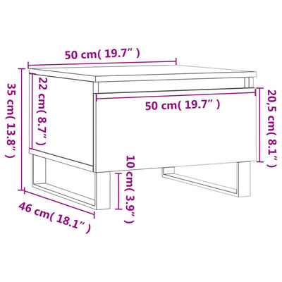 vidaXL Couchtische 2 Stk. Braun Eichen-Optik 50x46x35 cm Holzwerkstoff