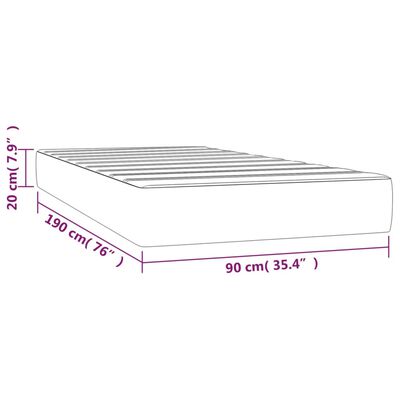 vidaXL Taschenfederkernmatratze Creme 90x190x20 cm Stoff