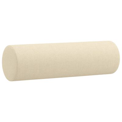 vidaXL Zierkissen 2 Stk. Creme Ø15x50 cm Stoff