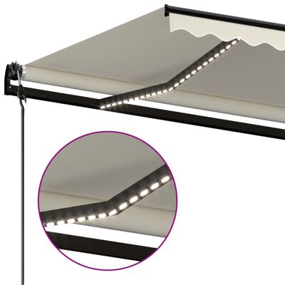 vidaXL Automatische Markise mit LED & Windsensor 450x300 cm Creme