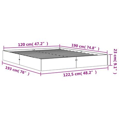 vidaXL Massivholzbett ohne Matratze Wachsbraun 120x190 cm Kiefernholz