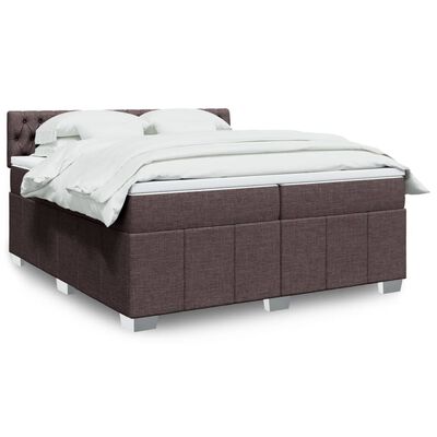 vidaXL Boxspringbett mit Matratze Dunkelbraun 200x200 cm Stoff