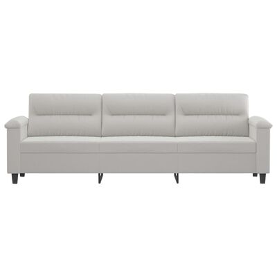 vidaXL 3-Sitzer-Sofa Hellgrau 210 cm Mikrofasergewebe