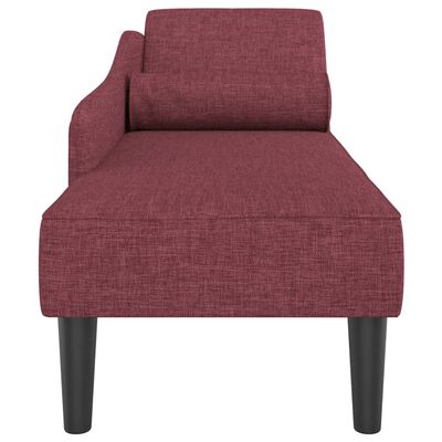 vidaXL Chaiselongue mit Kissen Weinrot Stoff