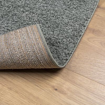 vidaXL Teppich Shaggy Hochflor Modern Grün 120x120 cm