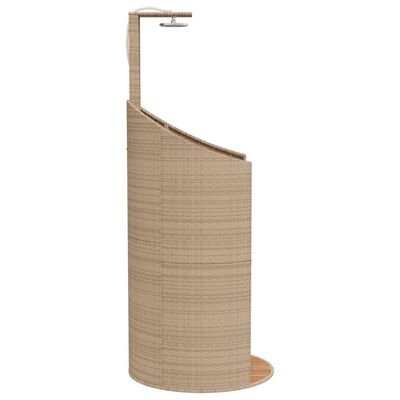 vidaXL Gartendusche Beige 100x100x241,5 cm Poly Rattan Akazienholz