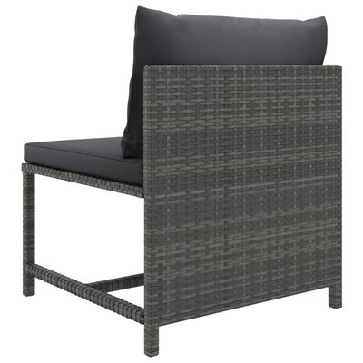 vidaXL 11-tlg. Garten-Lounge-Set mit Kissen Poly Rattan Grau