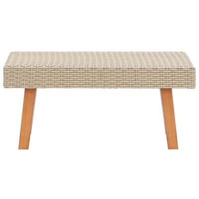 vidaXL 4-tlg. Garten-Lounge-Set mit Auflagen Poly Rattan Beige