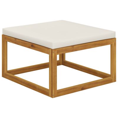 vidaXL 12-tlg. Garten-Lounge-Set mit Auflagen Creme Massivholz Akazie