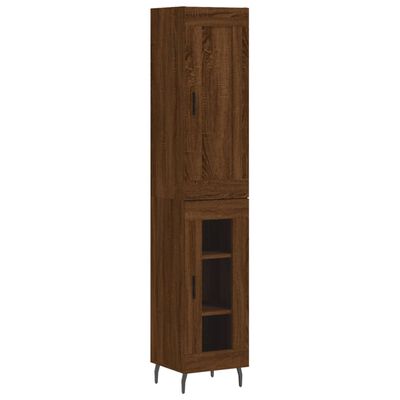 vidaXL Highboard Braun Eichen-Optik 34,5x34x180 cm Holzwerkstoff