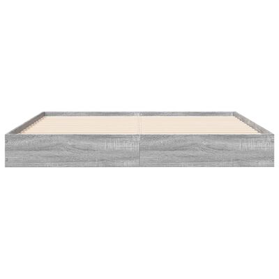 vidaXL Bettgestell Grau Sonoma 120x200 cm Holzwerkstoff