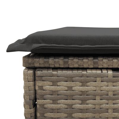 vidaXL 14-tlg. Garten-Sofagarnitur mit Kissen Grau Poly Rattan