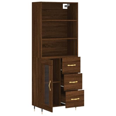 vidaXL Highboard Braun Eichen-Optik 69,5x34x180 cm Holzwerkstoff