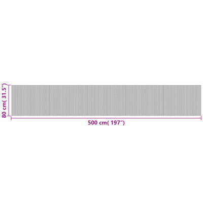 vidaXL Teppich Rechteckig Dunkelbraun 80x500 cm Bambus