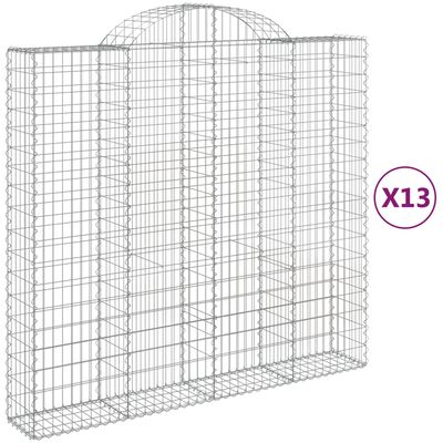 vidaXL Gabionen mit Hochbogen 13Stk. 200x50x180/200cm Verzinktes Eisen