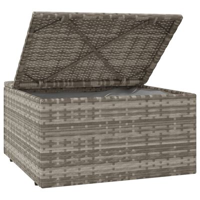 vidaXL 3-tlg. Garten-Lounge-Set mit Kissen Grau Poly Rattan