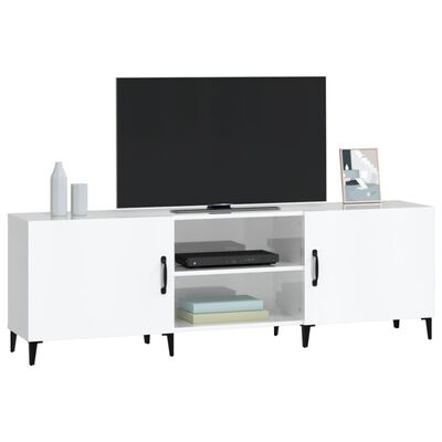 vidaXL TV-Schrank Hochglanz-Weiß 150x30x50 cm Holzwerkstoff