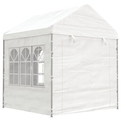 vidaXL Pavillon mit Dach Weiß 17,84x2,28x2,69 m Polyethylen