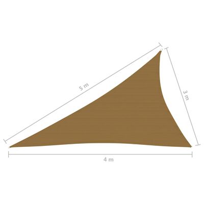 vidaXL Sonnensegel 160 g/m² Taupe 3x4x5 m HDPE