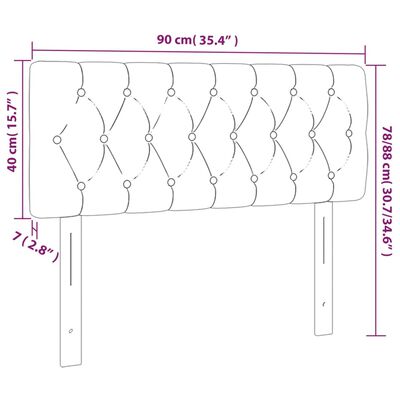 vidaXL LED Kopfteil Dunkelgrau 90x7x78/88 cm Stoff