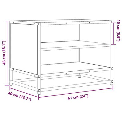 vidaXL TV-Schrank Schwarz 61x40x46 cm Holzwerkstoff und Metall