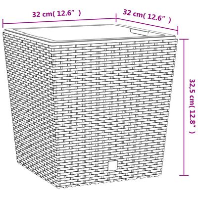 vidaXL Pflanzkübel mit herausnehmbaren Einsatz Anthrazit 21/32 L PP