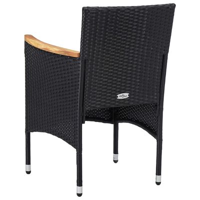 vidaXL 7-tlg. Garten-Essgruppe Poly Rattan Schwarz