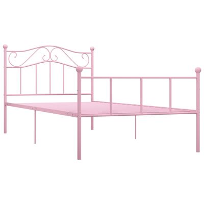 vidaXL Bettgestell Rosa Metall 90×200 cm