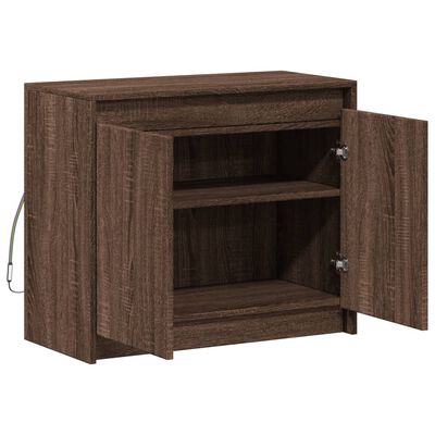 vidaXL LED-Sideboard Braun Eichen-Optik 72x34x61 cm Holzwerkstoff