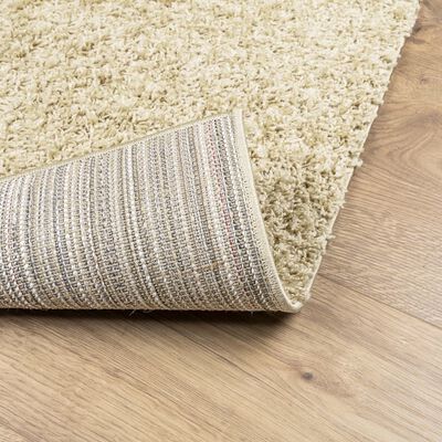 vidaXL Teppich Shaggy Hochflor Modern Golden 80x200 cm