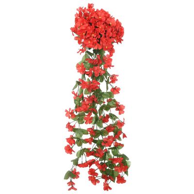 vidaXL Weihnachtskränze Blumen 3 Stk. Rot 85 cm