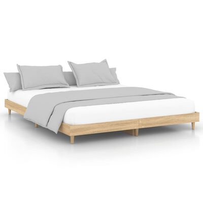 vidaXL Bettgestell ohne Matratze Sonoma-Eiche 140x200 cm Holzwerkstoff