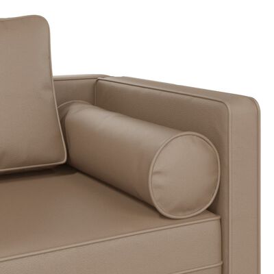 vidaXL Chaiselongue mit Kissen Cappuccino Kunstleder