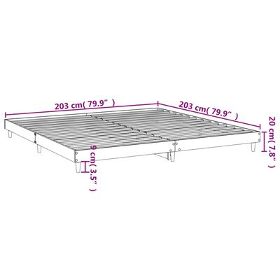 vidaXL Bettgestell Betongrau 200x200 cm Holzwerkstoff