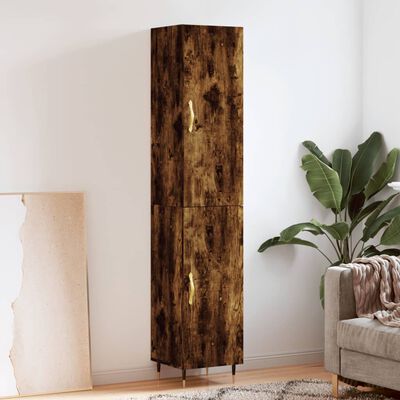 vidaXL Highboard Räuchereiche 34,5x34x180 cm Holzwerkstoff