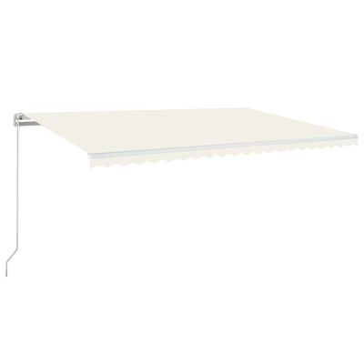 vidaXL Markise Manuell Einziehbar mit LED 500x350 cm Creme