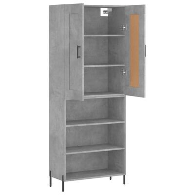 vidaXL Highboard Betongrau 69,5x34x180 cm Holzwerkstoff