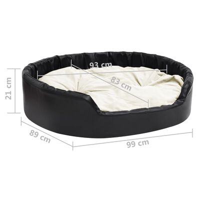 vidaXL Hundebett Schwarz-Beige 99x89x21 cm Plüsch und Kunstleder