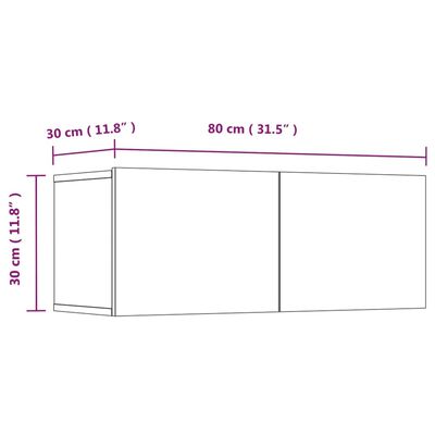 vidaXL TV-Schränke 4 Stk. Braun Eichen-Optik 80x30x30 cm Holzwerkstoff