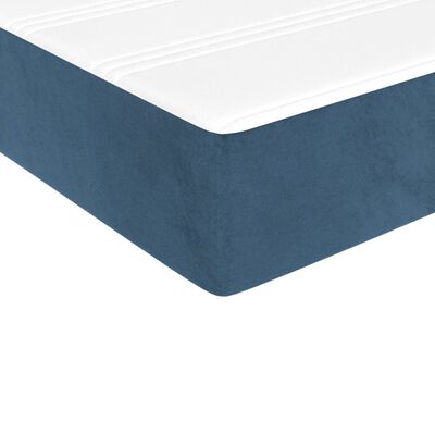 vidaXL Boxspringbett mit Matratze Dunkelblau 140x190 cm Samt