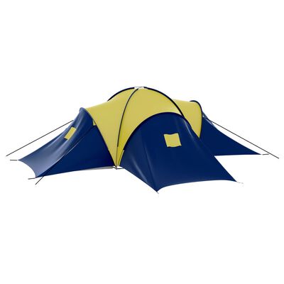 vidaXL Camping-Zelt Stoff 9 Personen Blau und Gelb