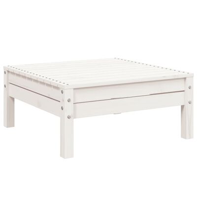 vidaXL Gartensofa 3-Sitzer mit Hocker Weiß Massivholz Kiefer