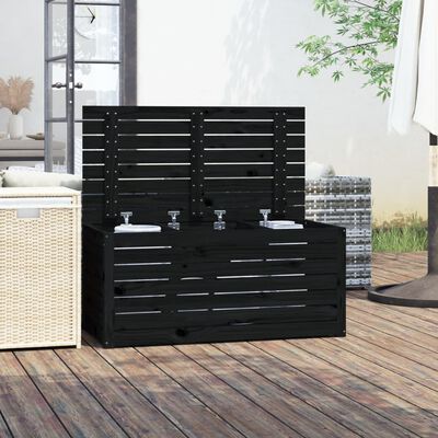 vidaXL Gartenbox Schwarz 101x50,5x46,5 cm Massivholz Kiefer