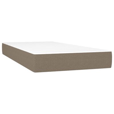 vidaXL Boxspringbett mit Matratze & LED Taupe 90x200 cm Stoff