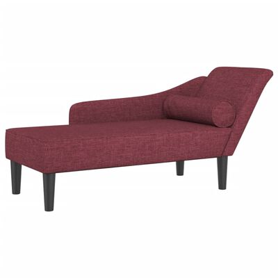 vidaXL Chaiselongue mit Kissen Weinrot Stoff