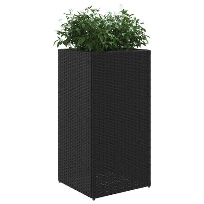 vidaXL Pflanzkübel 2 Stk. Schwarz 40x40x80 cm Poly Rattan